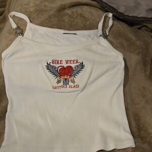 White Daytona Beach Tank Top... BIKE WEEK 2012